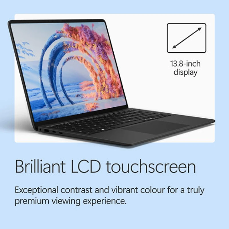 Portable Surface Laptop Copilot+ PC à écran tactile de 13,8 po de Microsoft (Snapdragon X2 Plus/mémoire vive de 16 Go/disque SSD de 512 Go) - 2026 - Noir