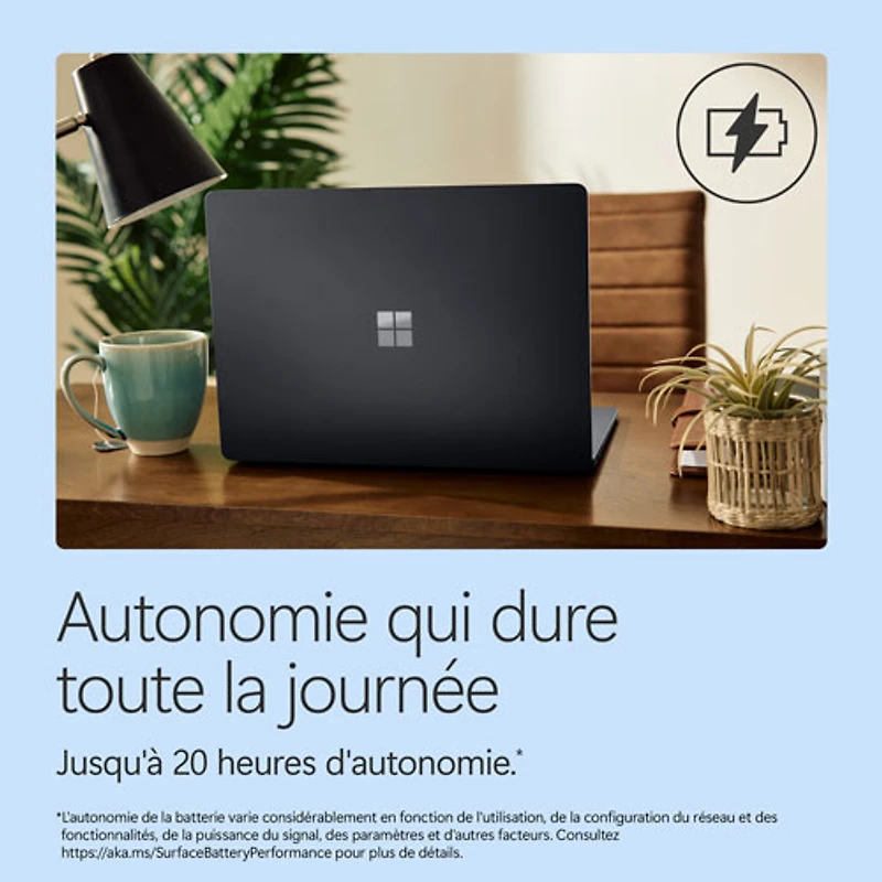 Portable Surface Laptop Copilot+ PC à écran tactile de 13,8 po de Microsoft (Snapdragon X2 Plus/mémoire vive de 16 Go/disque SSD de 512 Go) - 2026 - Noir