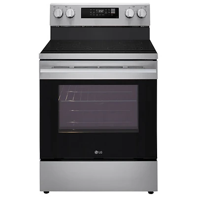 Cuisinière électrique autonome avec convection véritable et friture à l'air 6,3 pi³ 30 po de LG (LREN6321VE) - Acier inoxydable