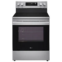 Cuisinière électrique autonome avec convection véritable et friture à l'air 6,3 pi³ 30 po de LG (LREN6321VE) - Acier inoxydable