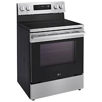 Cuisinière électrique autonome avec convection véritable et friture à l'air 6,3 pi³ 30 po de LG (LREN6321VE) - Acier inoxydable