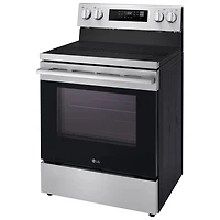 Cuisinière électrique autonome avec convection véritable et friture à l'air 6,3 pi³ 30 po de LG (LREN6321VE) - Acier inoxydable