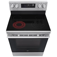 Cuisinière électrique autonome avec convection véritable et friture à l'air 6,3 pi³ 30 po de LG (LREN6321VE) - Acier inoxydable