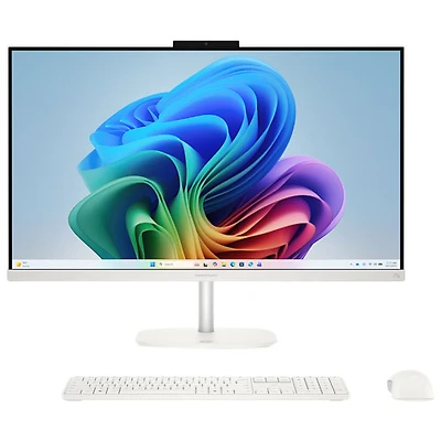 Ordinateur tout-en-un de 27 po OmniStudio de HP - Blanc coton (Core Ultra 7 355 d'Intel/RAM 16 Go/SSD 1 To/Windows 11)