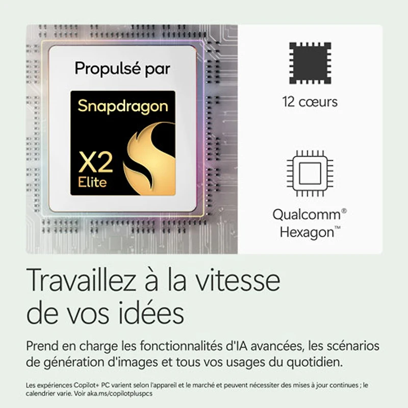 Portable à écran tactile Microsoft Surface de 13,8 po, PC Copilot+ (Snapdragon X2 Elite/16 Go RAM/512 Go SSD) - 2026 - Jade - Anglais