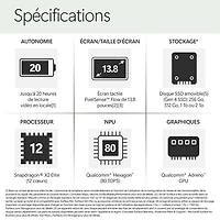 Portable à écran tactile Microsoft Surface de 13,8 po, PC Copilot+ (Snapdragon X2 Elite/16 Go RAM/512 Go SSD) - 2026 - Jade - Anglais
