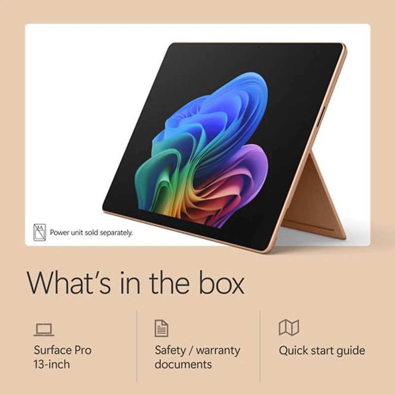 Microsoft Surface Pro (OLED) Copilot+ PC 13" 512GB Tablet with Snapdragon X Elite/16GB RAM (2026) - Dune - Device Only