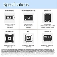 Microsoft Surface Pro (OLED) Copilot+ PC 13" 1TB Tablet with Snapdragon X Elite/16GB RAM (2026) - Black - Device Only