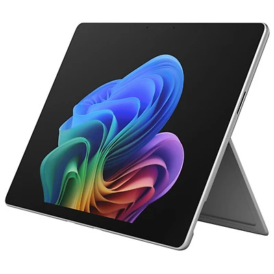 Tablette Microsoft Surface Pro (OLED) de 13 po, PC Copilot+, 512 Go avec Snapdragon X Elite/mémoire vive de 16 Go (2026) - Platine - Appareil seulement