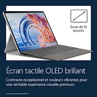 Tablette Microsoft Surface Pro (OLED) de 13 po, PC Copilot+, 512 Go avec Snapdragon X Elite/mémoire vive de 16 Go (2026) - Platine - Appareil seulement