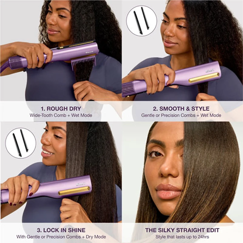 Shark SilkiPro Straight Wet-to-Dry Straightener & Rapid Blow Dryer - Purple