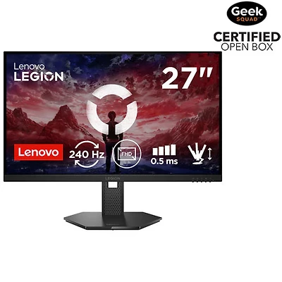 Boîte ouverte - Moniteur de jeu FreeSync DEL IPS 240 Hz 0,5 ms de 27 po Legion de Lenovo (68C5GAC4US) - Noir corbeau