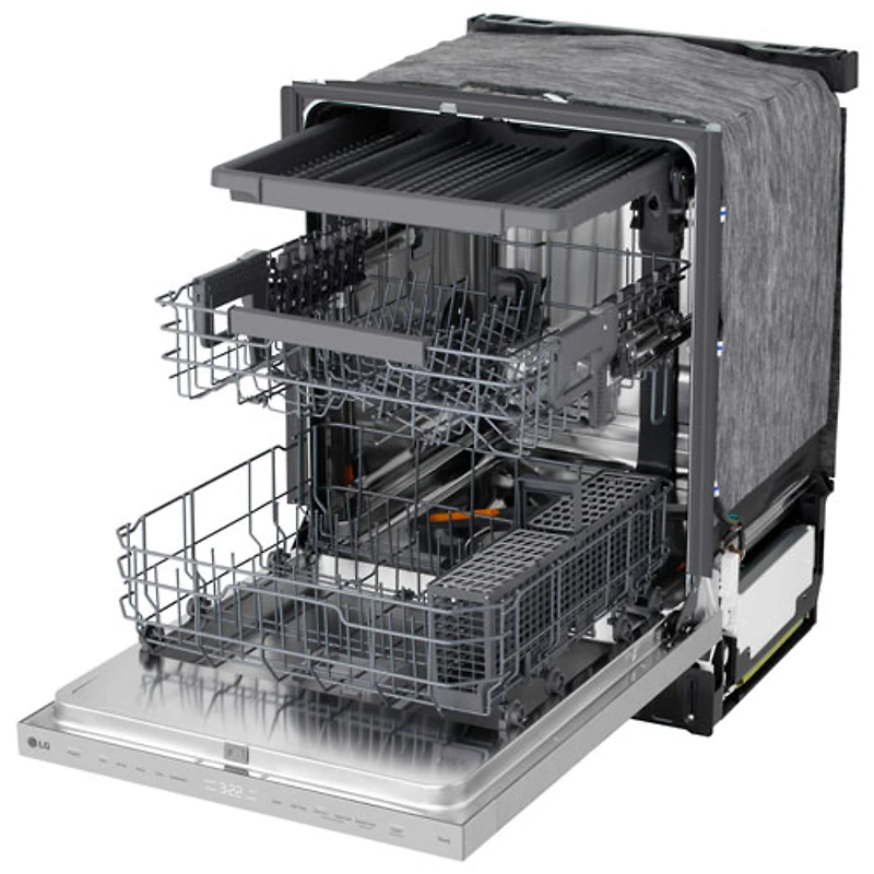 Lave-vaisselle encastrable 24 po 46 dB avec troisième panier de LG (LDNPQ445S) - Acier inoxydable