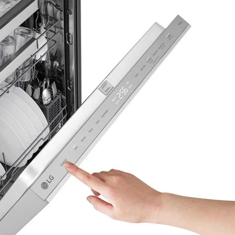Lave-vaisselle encastrable 24 po 46 dB avec 3e panier de LG (LDNPQ555S) - Acier inoxydable