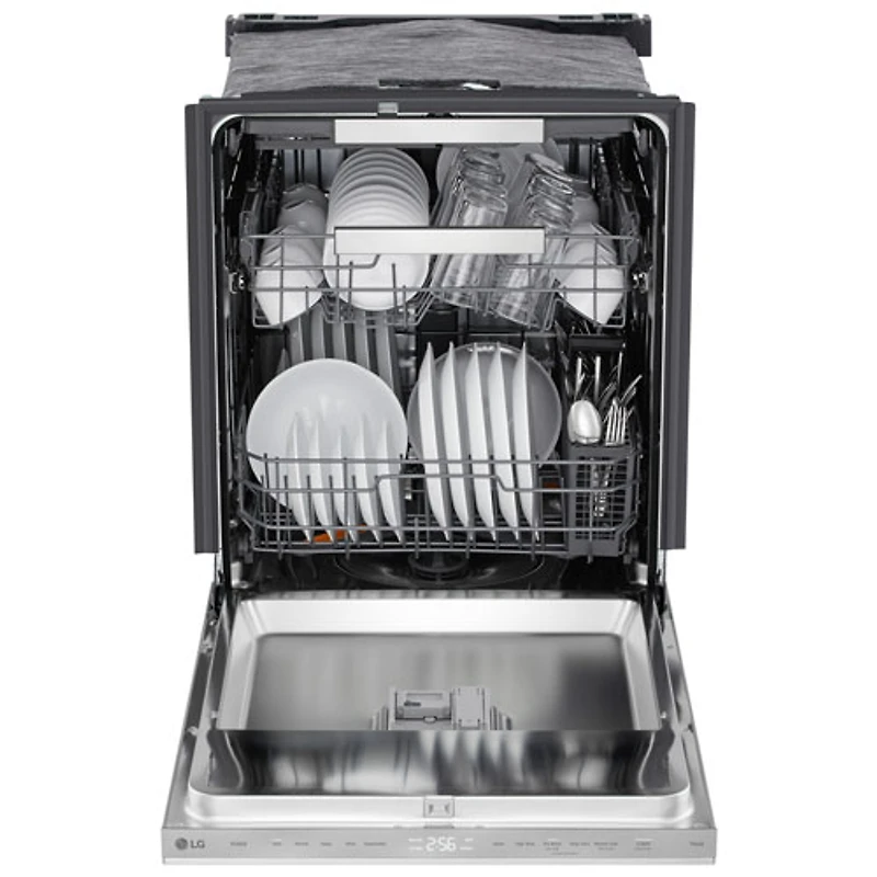 Lave-vaisselle encastrable 24 po 46 dB avec 3e panier de LG (LDNPQ555S) - Acier inoxydable