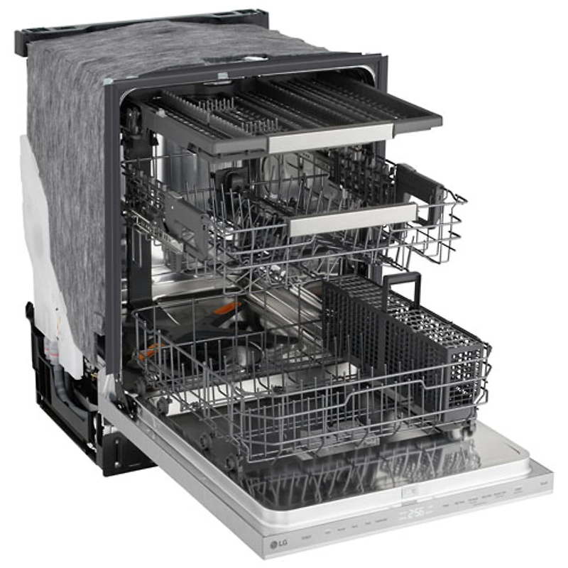 Lave-vaisselle encastrable 24 po 46 dB avec 3e panier de LG (LDNPQ555S) - Acier inoxydable