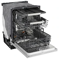 Lave-vaisselle encastrable 24 po 46 dB avec 3e panier de LG (LDNPQ555S) - Acier inoxydable
