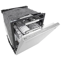 Lave-vaisselle encastrable 24 po 46 dB avec 3e panier de LG (LDNPQ555S) - Acier inoxydable