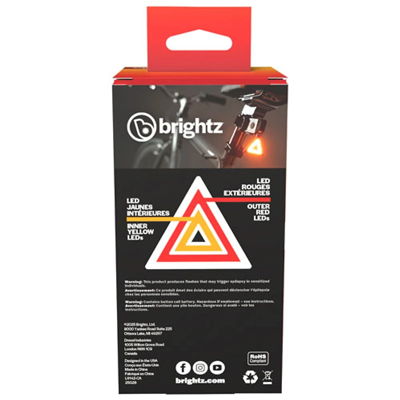 Brightz LED Triangle Bike Taillight (L6142-CA) - Red/Yellow