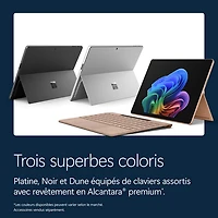 Tablette Microsoft Surface Pro (LCD) de 13 po, PC Copilot+, 512 Go avec Qualcomm Snapdragon X2 Plus/mémoire vive de 16 Go (2026) - Platine - Appareil seulement