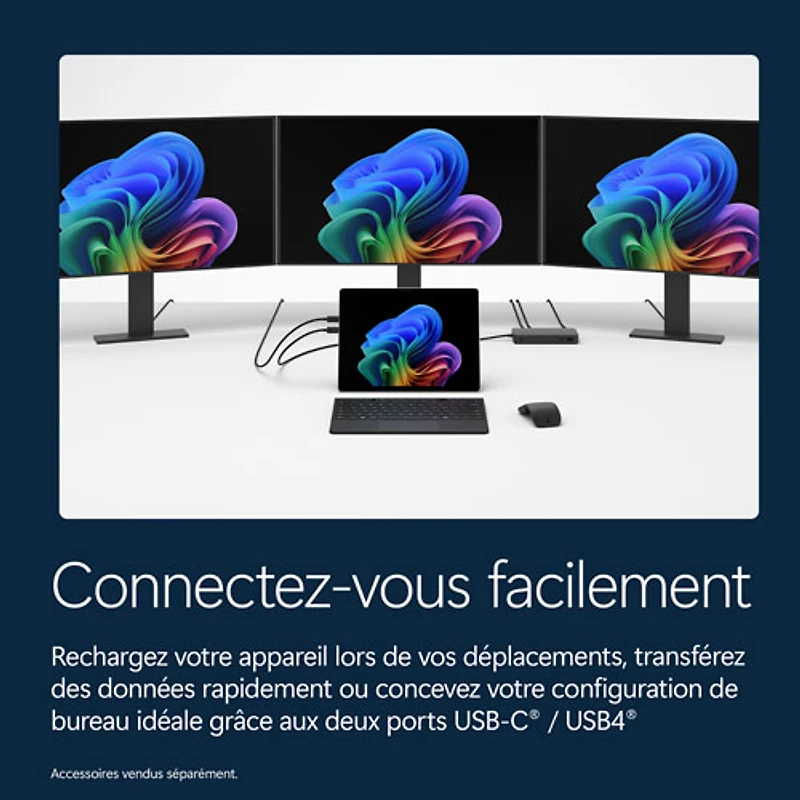 Tablette Microsoft Surface Pro (LCD) de 13 po, PC Copilot+, 512 Go avec Qualcomm Snapdragon X2 Plus/mémoire vive de 16 Go (2026) - Platine - Appareil seulement