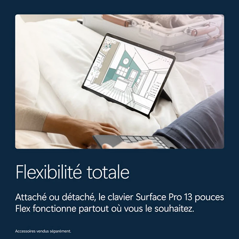 Tablette Microsoft Surface Pro (LCD) de 13 po, PC Copilot+, 512 Go avec Qualcomm Snapdragon X2 Plus/mémoire vive de 16 Go (2026) - Platine - Appareil seulement