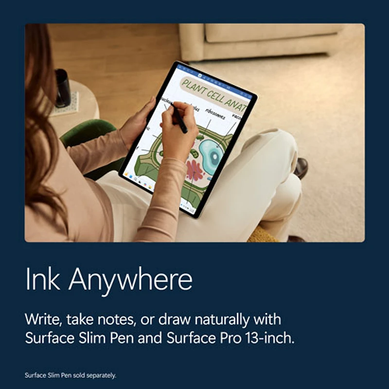 Tablette Microsoft Surface Pro (LCD) de 13 po, PC Copilot+, 512 Go avec Qualcomm Snapdragon X2 Plus/mémoire vive de 16 Go (2026) - Platine - Appareil seulement