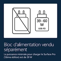 Tablette Microsoft Surface Pro (LCD) de 13 po, PC Copilot+, 512 Go avec Qualcomm Snapdragon X2 Plus/mémoire vive de 16 Go (2026) - Platine - Appareil seulement