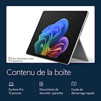 Tablette Microsoft Surface Pro (LCD) de 13 po, PC Copilot+, 512 Go avec Qualcomm Snapdragon X2 Plus/mémoire vive de 16 Go (2026) - Platine - Appareil seulement