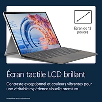 Tablette Microsoft Surface Pro (LCD) de 13 po, PC Copilot+, 512 Go avec Qualcomm Snapdragon X2 Plus/mémoire vive de 16 Go (2026) - Platine - Appareil seulement