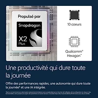 Tablette Microsoft Surface Pro (LCD) de 13 po, PC Copilot+, 512 Go avec Qualcomm Snapdragon X2 Plus/mémoire vive de 16 Go (2026) - Platine - Appareil seulement
