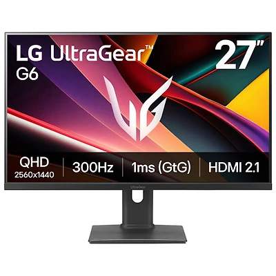 Moniteur de jeu DEL WQHD IPS 300 Hz FreeSync G-Sync GàG 1 ms de 27 po UltraGear de LG (27G64NA) - Noir