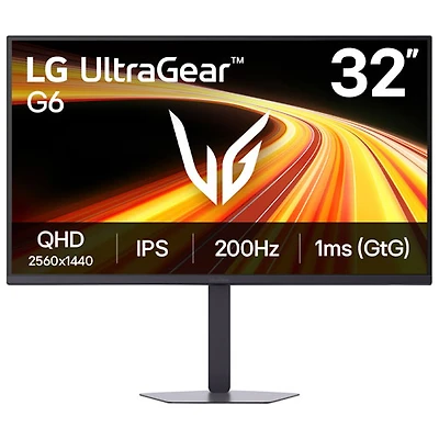 LG UltraGear G6 32" WQHD 200Hz 1ms GTG IPS LED G-Sync FreeSync Gaming Monitor (32G620B) - Black