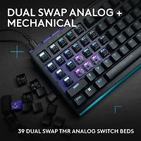 Clavier de jeu mécanique pleine grandeur analogique rétroéclairé à touches linéaires DUAL SWAP TMR G G512 X 98 de Logitech - Anglais