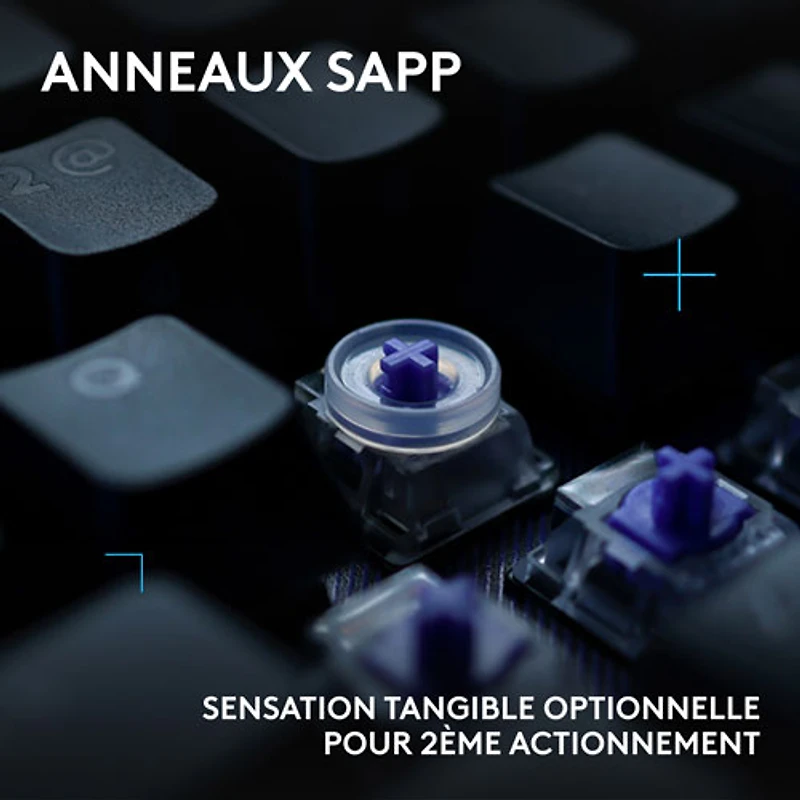 Clavier de jeu mécanique pleine grandeur analogique rétroéclairé à touches linéaires DUAL SWAP TMR G G512 X 98 de Logitech - Anglais