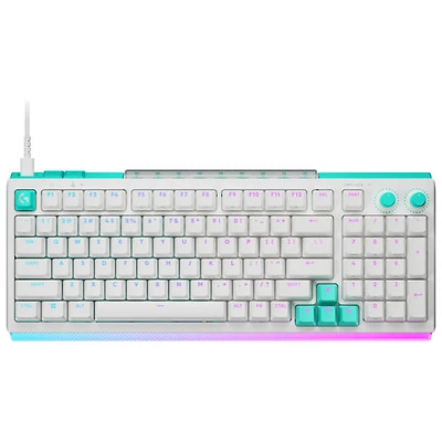 Clavier de jeu mécanique pleine grandeur analogique rétroéclairé à touches linéaires DUAL SWAP TMR G G512 X 98 de Logitech - Blanc - Anglais