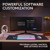 Clavier de jeu mécanique pleine grandeur analogique rétroéclairé à touches linéaires DUAL SWAP TMR G G512 X 98 de Logitech - Blanc - Anglais