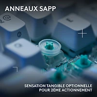 Clavier de jeu mécanique pleine grandeur tactile et analogique rétroéclairé DUAL SWAP TMR G G512 X 98 de Logitech - Blanc - Anglais