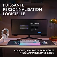Clavier de jeu mécanique pleine grandeur tactile et analogique rétroéclairé DUAL SWAP TMR G G512 X 98 de Logitech - Blanc - Anglais