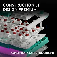 Clavier de jeu mécanique pleine grandeur tactile et analogique rétroéclairé DUAL SWAP TMR G G512 X 98 de Logitech - Blanc - Anglais