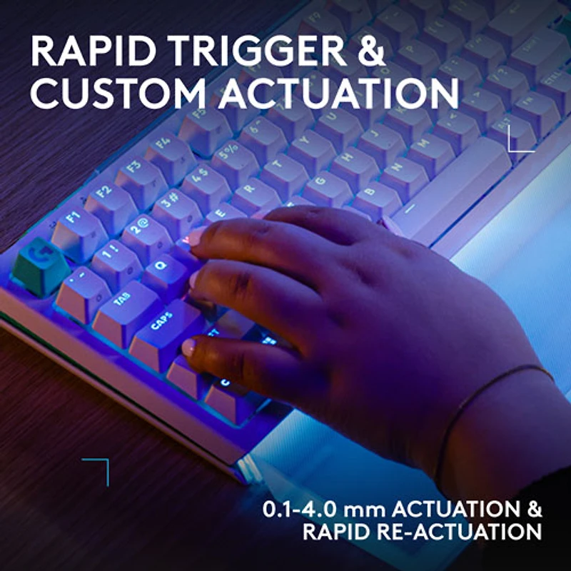 Clavier de jeu mécanique pleine grandeur tactile et analogique rétroéclairé DUAL SWAP TMR G G512 X 98 de Logitech - Blanc - Anglais