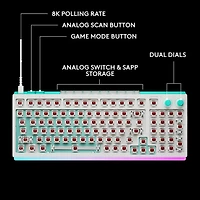 Clavier de jeu mécanique pleine grandeur tactile et analogique rétroéclairé DUAL SWAP TMR G G512 X 98 de Logitech - Blanc - Anglais