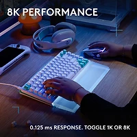 Clavier de jeu mécanique pleine grandeur tactile et analogique rétroéclairé DUAL SWAP TMR G G512 X 98 de Logitech - Blanc - Anglais