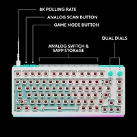 Clavier de jeu mécanique tactile et analogique rétroéclairé DUAL SWAP TMR G G512 X 75 format 75 % de Logitech - Blanc - Anglais