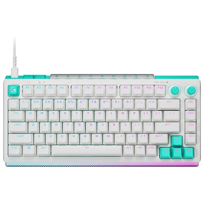 Clavier de jeu mécanique tactile et analogique rétroéclairé à touches linéaires DUAL SWAP TMR G G512 X 75 format 75 % de Logitech - Blanc - Anglais