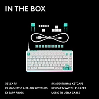 Clavier de jeu mécanique tactile et analogique rétroéclairé à touches linéaires DUAL SWAP TMR G G512 X 75 format 75 % de Logitech - Blanc - Anglais