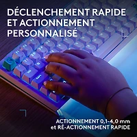 Clavier de jeu mécanique tactile et analogique rétroéclairé à touches linéaires DUAL SWAP TMR G G512 X 75 format 75 % de Logitech - Blanc - Anglais