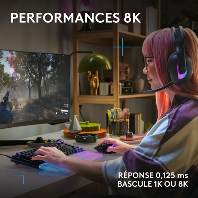 Clavier de jeu mécanique tactile et analogique rétroéclairé DUAL SWAP TMR G G512 X 75 format 75 % de Logitech - Anglais