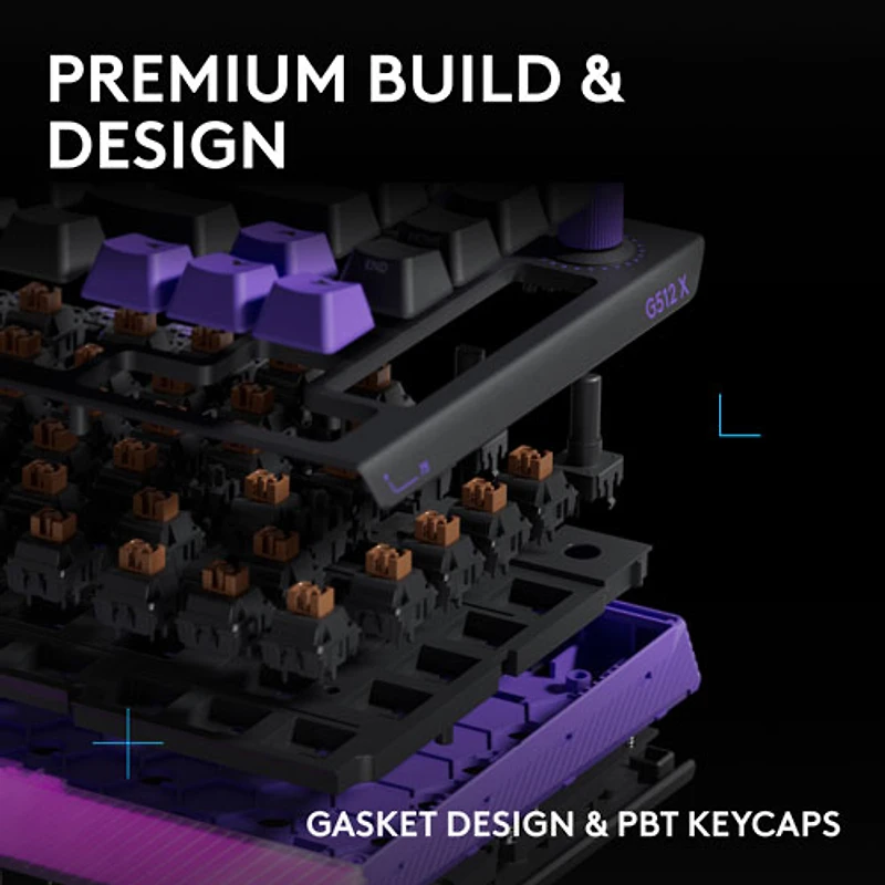 Clavier de jeu mécanique tactile et analogique rétroéclairé DUAL SWAP TMR G G512 X 75 format 75 % de Logitech - Anglais