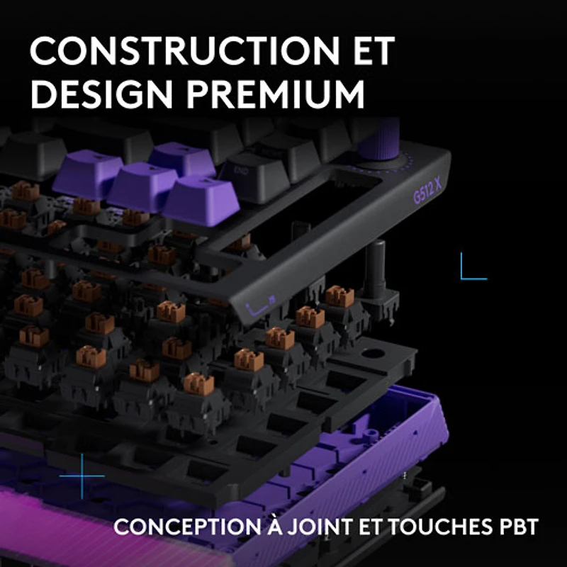 Clavier de jeu mécanique tactile et analogique rétroéclairé DUAL SWAP TMR G G512 X 75 format 75 % de Logitech - Anglais